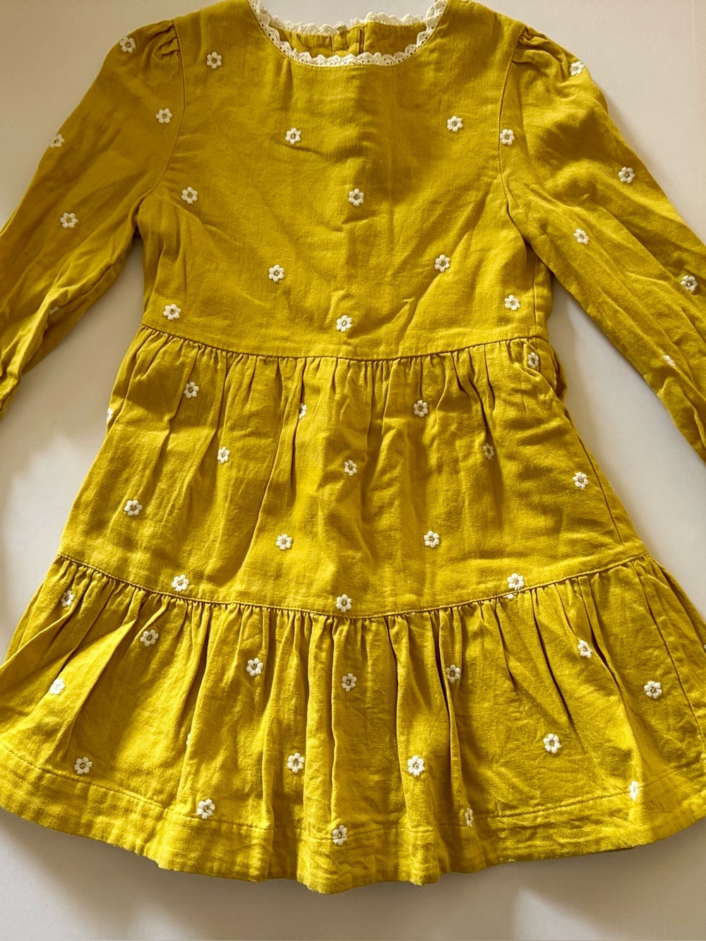 Girls BODEN 3/4 NWOT yellow flower dress
